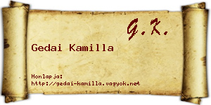 Gedai Kamilla névjegykártya